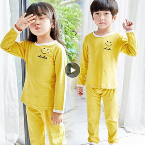 Long-sleeved home service pajamas children's suit boys' shirts + pants clothing children's winter casual cotton pajamas set