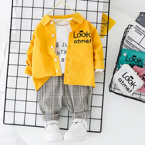 New Autumn Children's Wear Boys' Wear Casual Sports Shirt Trousers Coat Pants Three Piece Clothing Suit Outwear Gift Clothes