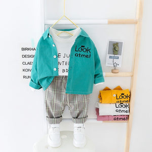 New Autumn Children's Wear Boys' Wear Casual Sports Shirt Trousers Coat Pants Three Piece Clothing Suit Outwear Gift Clothes