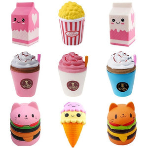 Jumbo Cute Surprizamals Cake Hamburger Squishy Unicorn Milk Slow Rising Squeeze Toy Scented Stress Relief for Kid Fun Gift Toy