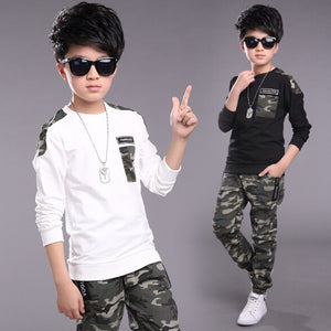 Children Clothing Sets For Boys Camouflage Sports Suits Spring Kids Tracksuits 2019 Teenage Boys Sportswear 4 6 8 9 10 12 Years
