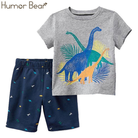 Humor Bear Boys Clothing Set Baby Boy Clothes New Summer Kids Clothing Sets Stripe Colorful T-Shirt + Pants 2Pcs Boys Suit