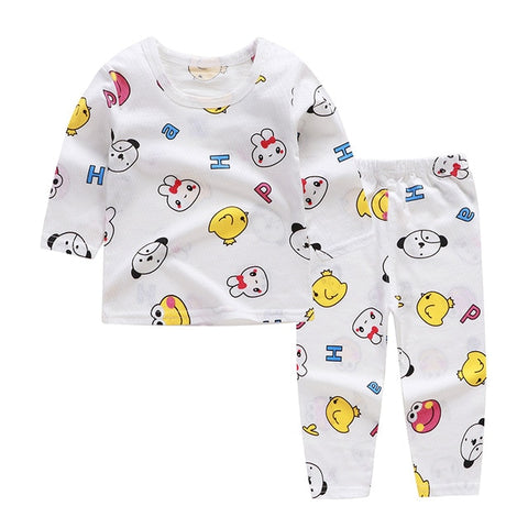 18m-6y Cartoon Kids Pajama Sets Cotton Long Sleeve Clothing Set Spring Winter Child Pyjamas Set Baby Girls Boys Sleep Wear