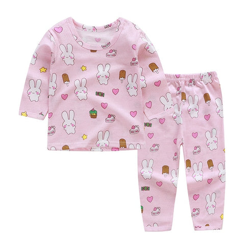 18m-6y Cartoon Kids Pajama Sets Cotton Long Sleeve Clothing Set Spring Winter Child Pyjamas Set Baby Girls Boys Sleep Wear