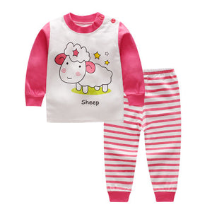 Cartoon Kids Pajamas Sets Cotton Boys Sleepwear Suit Warm Child Girl Pajamas Long Sleeve Tops+Pants 2pcs Children Clothing