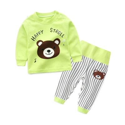 Cartoon Kids Pajamas Sets Cotton Boys Sleepwear Suit Warm Child Girl Pajamas Long Sleeve Tops+Pants 2pcs Children Clothing