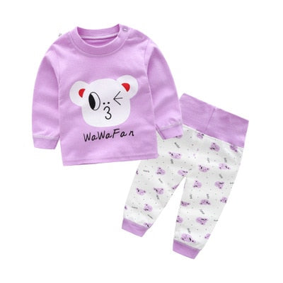 Cartoon Kids Pajamas Sets Cotton Boys Sleepwear Suit Warm Child Girl Pajamas Long Sleeve Tops+Pants 2pcs Children Clothing