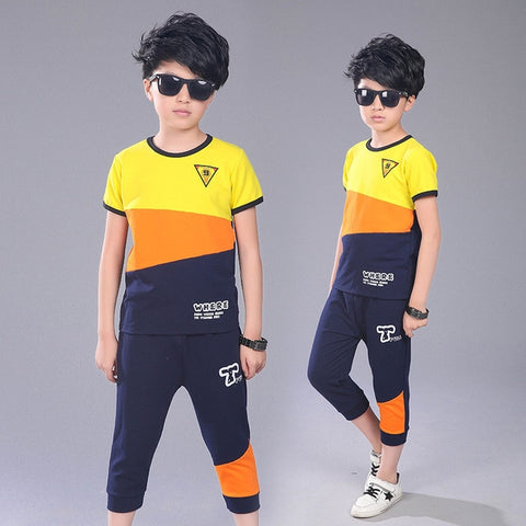 Boys Clothes Kid Boy Clothing Set Summer Children Toddler Outfits T-shirt + Pants 4 5 6 7 8 9 10 11 12 13 Years