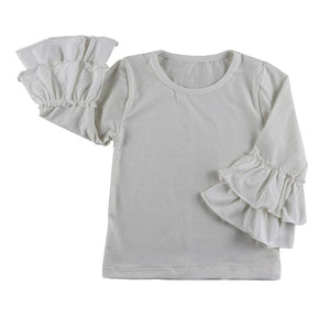 New girls' fashion t shirts children kids girl t shirt  baby ruffled girl t shirts children clothing long Sleeve Top