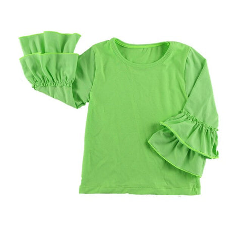 New girls' fashion t shirts children kids girl t shirt  baby ruffled girl t shirts children clothing long Sleeve Top