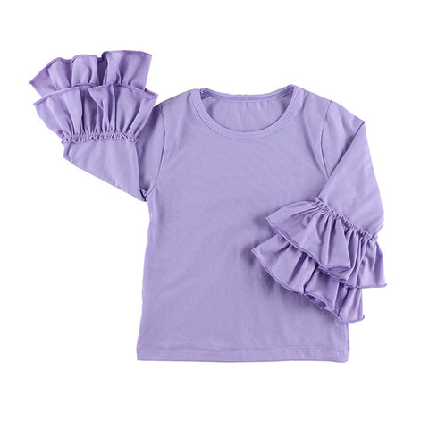 New girls' fashion t shirts children kids girl t shirt  baby ruffled girl t shirts children clothing long Sleeve Top