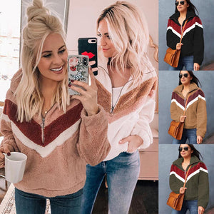 Maternity Pregnancy clothes Women's Autumn Winter Long Sleeve Zipper Sherpa Fleece Sweatshirt Pullover Jacket Coat