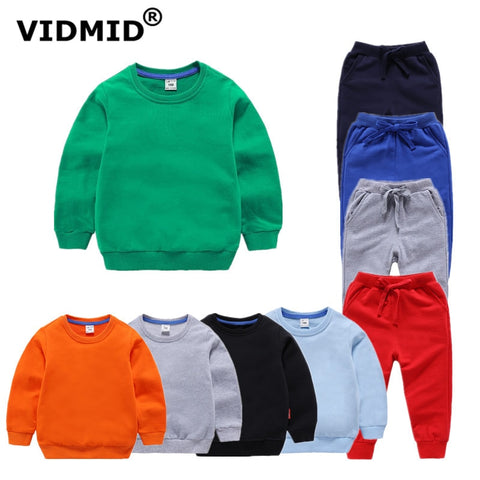 VIDMID baby Boys Children's solid Clothing  kids Sweater Pants Clothing children's cotton girls Boys clothing 7060