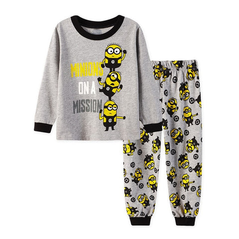 2019 Casual Homewear Pajamas Cartoon Cotton Ironman Spiderman Super Marios Bros Long Sleeve Children Set Baby Boy Kid Clothing