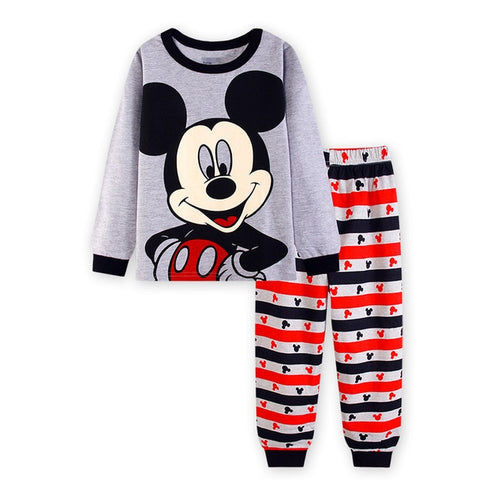 2019 Casual Homewear Pajamas Cartoon Cotton Ironman Spiderman Super Marios Bros Long Sleeve Children Set Baby Boy Kid Clothing