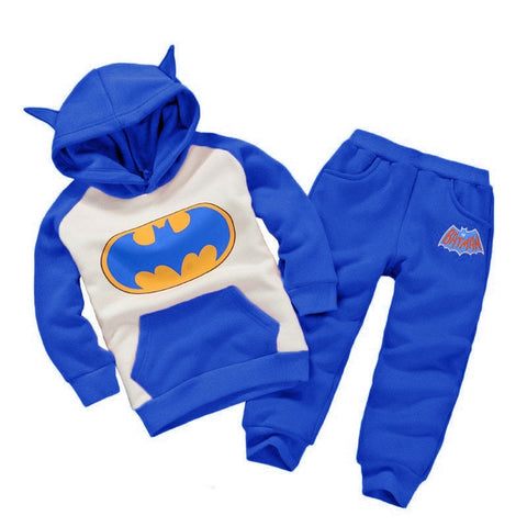 Retail New Fashion 2015 Children Outfits Tracksuit Batman Clothing Children Hoodies + Kids Pants Sport Suit Boys Clothing Set