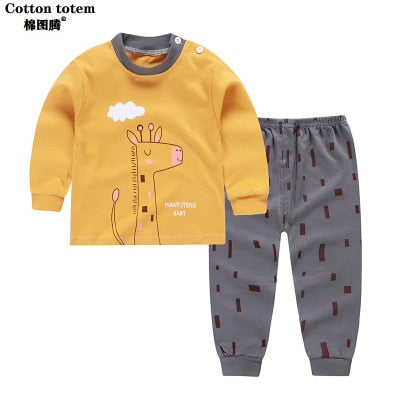 Girls Pooh Bear Pajamas Kids Sleepwear Children Unicorn Cartoon Clothing Set Baby Long Sleeve Pijamas Home Clothing for Boys