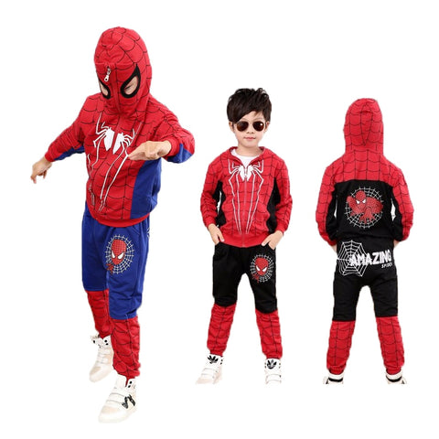 Boys Clothing Set Cosplay Spiderman Clothing Set For Boys Autumn Full Sleeve Hoodies Coat And Pants Kids Clothes Spider-Man Suit