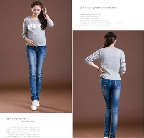 Maternity Jeans For Pregnant Women Pregnancy Winter Warm Jeans Pants Maternity Clothes For Pregnant Women Nursing Trousers