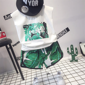 Small Boys' Short-sleeved Suit 2019 Summer Wear New Style Social Crowds Clothing Childrenswear Summer Children Baby Two-Piece Se