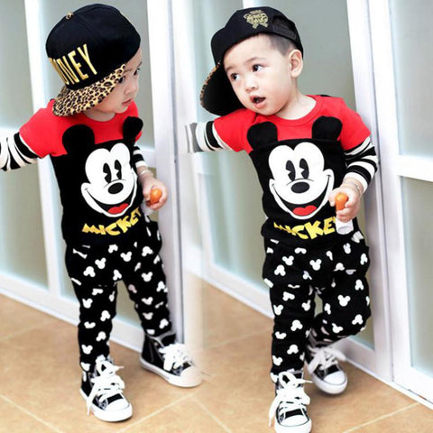 Mickey Minnie Mouse Little Baby Clothes Set For Toddler Girls Boys Children Clothing Tracksuit Boutique Kids Sports Suit Outfits