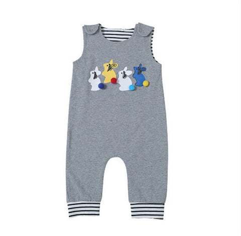 New My 1st Easter Baby Boy Girl Unisex Bunny Long Romper Jumpsuit Playsuit Outfits Sleeveless Boys'and Girls' Clothing