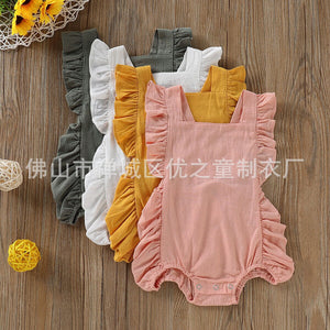 Hot Selling INS Hot Selling Multi-color Girls' Jumpsuit Baby Clothing Cotton Summer Romper