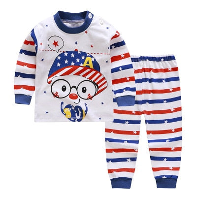 Girls Pooh Bear Pajamas Kids Sleepwear Children Unicorn Cartoon Clothing Set Baby Long Sleeve Pijamas Home Clothing for Boys