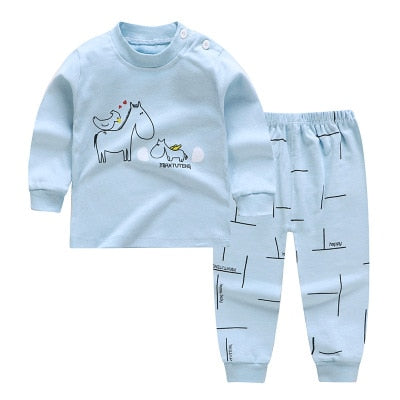 Girls Pooh Bear Pajamas Kids Sleepwear Children Unicorn Cartoon Clothing Set Baby Long Sleeve Pijamas Home Clothing for Boys