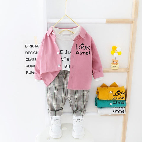 New Autumn Children's Wear Boys' Wear Casual Sports Shirt Trousers Coat Pants Three Piece Clothing Suit Outwear Gift Clothes