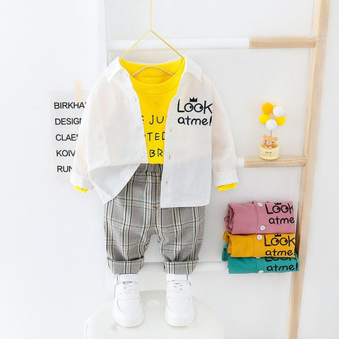 New Autumn Children's Wear Boys' Wear Casual Sports Shirt Trousers Coat Pants Three Piece Clothing Suit Outwear Gift Clothes