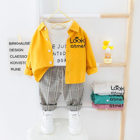 New Autumn Children's Wear Boys' Wear Casual Sports Shirt Trousers Coat Pants Three Piece Clothing Suit Outwear Gift Clothes