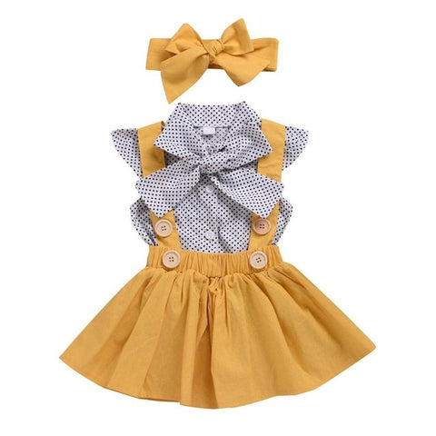 Humor Bear Baby Girl Clothes Hot Summer Children's Girls' Clothing Sets Kids Bay clothes Toddler Chiffon bowknot coat+Pants 1-4Y