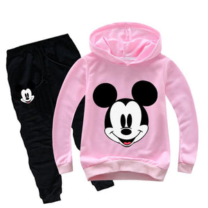 Kids Cartoon Sport Suits Hoodies Top+Pants 2Pcs Set Mickey Baby Boys Clothing Set Children Minnie Suit minnie Girls Tracksuits