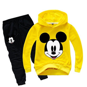 Kids Cartoon Sport Suits Hoodies Top+Pants 2Pcs Set Mickey Baby Boys Clothing Set Children Minnie Suit minnie Girls Tracksuits