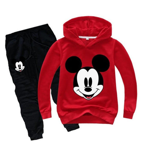 Kids Cartoon Sport Suits Hoodies Top+Pants 2Pcs Set Mickey Baby Boys Clothing Set Children Minnie Suit minnie Girls Tracksuits