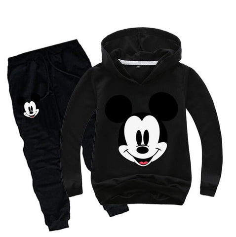 Kids Cartoon Sport Suits Hoodies Top+Pants 2Pcs Set Mickey Baby Boys Clothing Set Children Minnie Suit minnie Girls Tracksuits