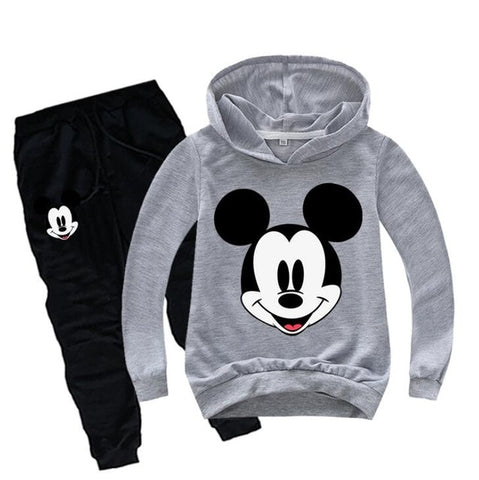 Kids Cartoon Sport Suits Hoodies Top+Pants 2Pcs Set Mickey Baby Boys Clothing Set Children Minnie Suit minnie Girls Tracksuits