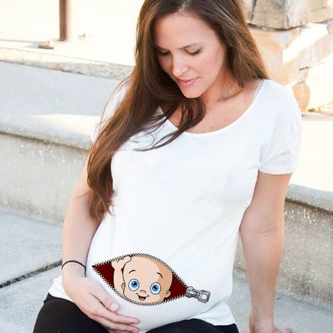2020 Loading Women Maternity Short Sleeve Tops T-shirt Pregnancy Funny Clothes for Pregnant Maternity Hot Sale T-shirt Drop Ship