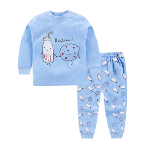 2020 New Children Spring Autumn Clothing Girls Coat + Long Pants Suit Kids Cotton Underwear Set Baby Boys Cartoon Clothes