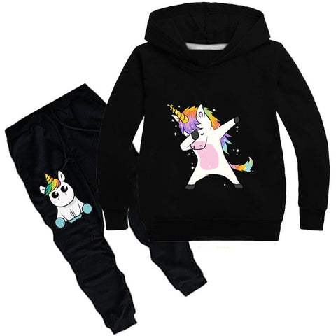 Baby Boys Girls Unicorn Sport Clothing Set Boy Sets Hoody Sweatershirt Pants Toddler Kids Clothes Children Causal Thin Tracksuit