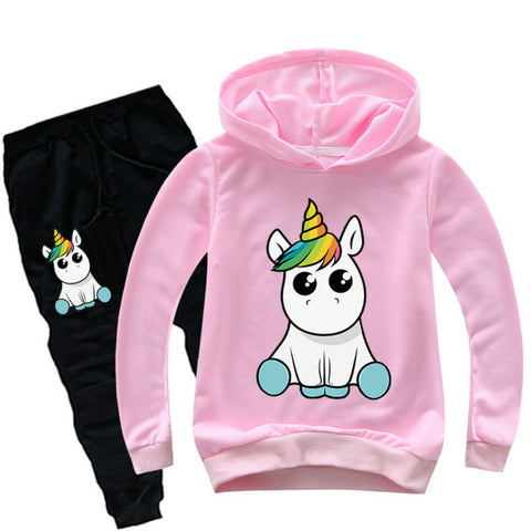 Baby Boys Girls Unicorn Sport Clothing Set Boy Sets Hoody Sweatershirt Pants Toddler Kids Clothes Children Causal Thin Tracksuit