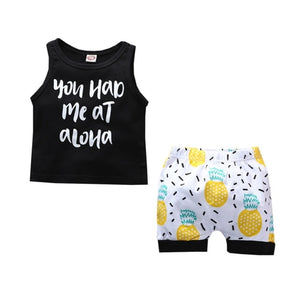 Children's Clothes Summer Kids Girls Sleeveless Vest Top T-Shirt + Shorts Casual Outfits Suits Toddler Boys Clothing Sets 2