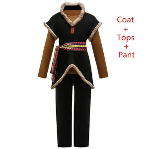 Snow Queen Kristoff Cosplay Costumes Kids Carnival Party Three-piece Outfit Fancy Dress Up Children Clothing Movie Boys Sets