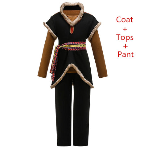 Snow Queen Kristoff Cosplay Costumes Kids Carnival Party Three-piece Outfit Fancy Dress Up Children Clothing Movie Boys Sets