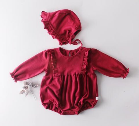 New Spring Baby Girl Bodysuits 2020 Girls' Bow Lapel Wrap Fart Bodysuits Baby Long Sleeve Cotton Baby Clothing Twins Clothes