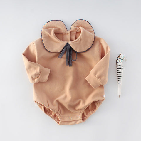 Spring Baby Girl Bodysuits Embroidery Girls' Baby Plaid Bodysuits +Hairpin Long Sleeve Triangle Bodysuit Little Girls Clothing