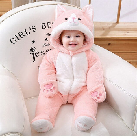Sell Newborn Clothing Baby Boy's Hooded Winter Cotton Snowsuit Baby Girls's Thicken Outfit Jumpsuits Kids Clothes Free Drop Ship