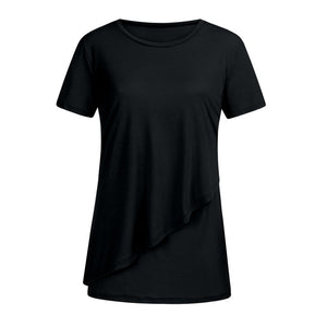 Maternity Nursing Short Sleeve Solid Tops Breastfeeding T-Shirt Pregnant Women T-shirt Clothes Summer Casual Pregnancy TShirt