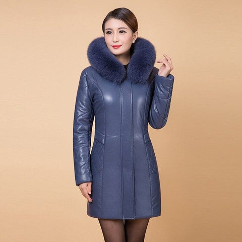 New winter women's down jacket High imitation fur leather plus size overcoats maternity clothing pregnancy jacket warm clothing